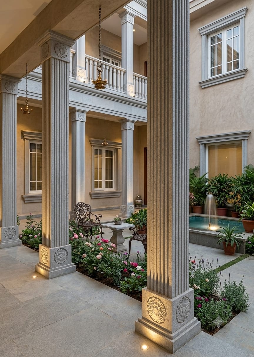Elegant interior architecture featuring the best fluted natural stone columns and pilasters by Stone World